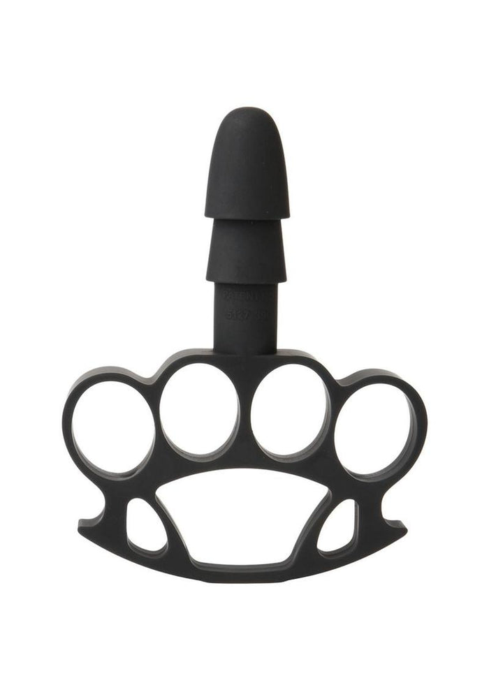 Black knuckle duster on a white background