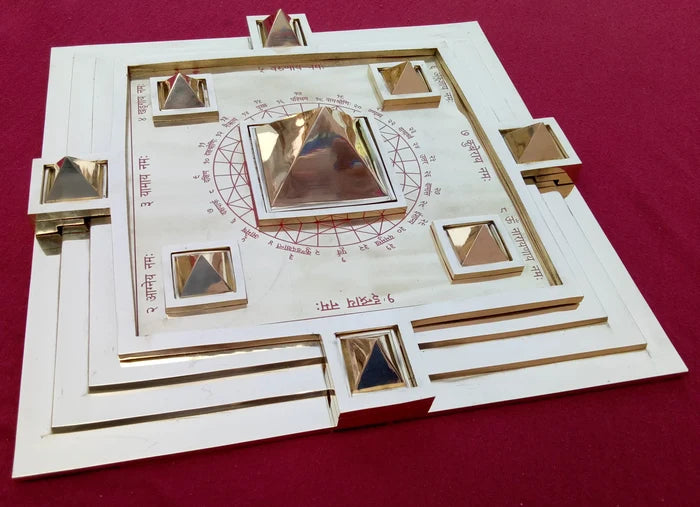 Vedic Vastu Purusha Pyramid Yantra Spiritual Shree Yantra for Worship Religious Brass Indian Yantra for meditation