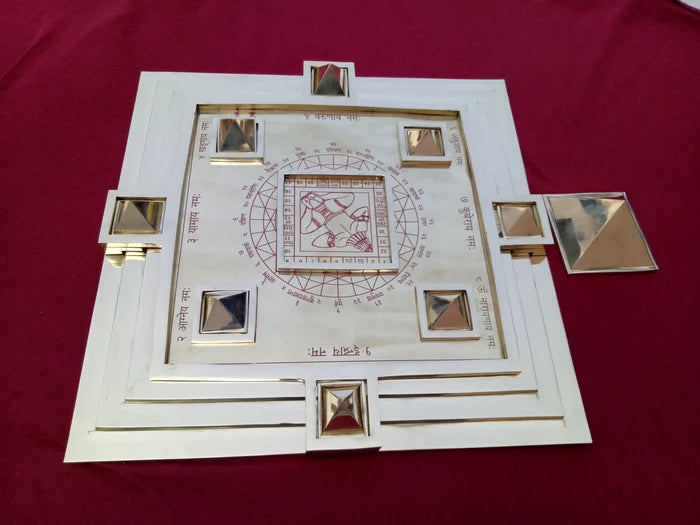 Vedic Vastu Purusha Pyramid Yantra Spiritual Shree Yantra for Worship Religious Brass Indian Yantra for meditation