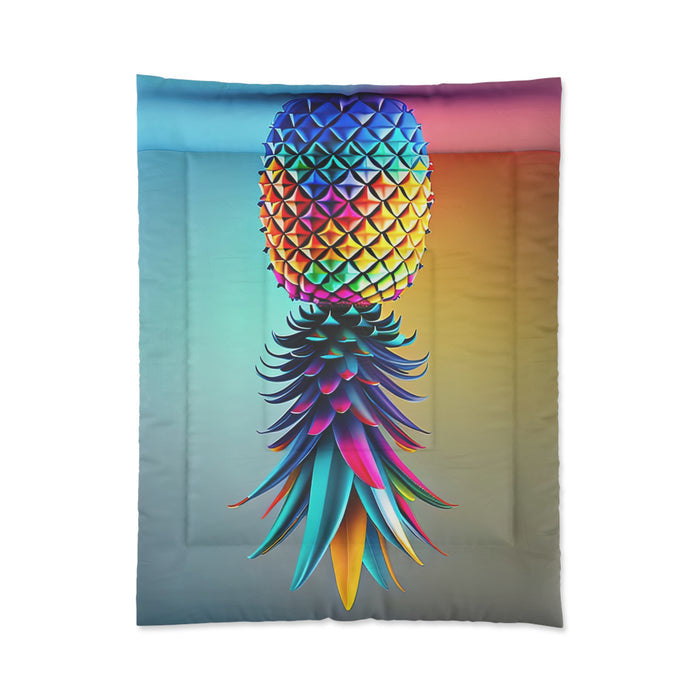 Vibrant Pineapple Comforter - Colorful Tropical Bedding for Summer Vibes