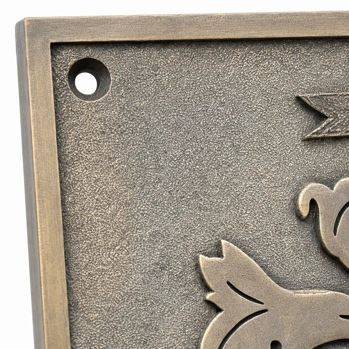 Vintage bronze plaque with custom engraved lettering