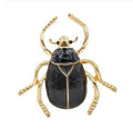 Vintage look gold plated black beetle brooch suit coat broach collar pin gift b1