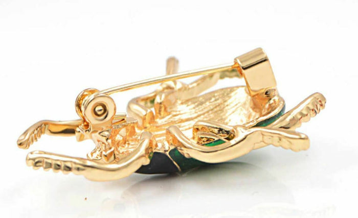 Vintage Look Gold Plated Black Beetle Brooch Suit Coat Broach Pin Collar B49S