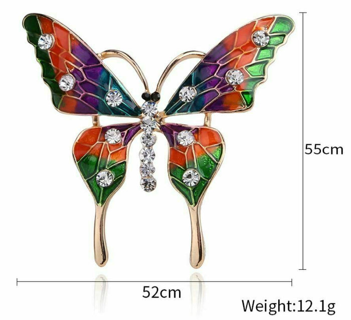 Vintage Look Gold Plated Stunning Butterfly Brooch Suit Coat Broach Pin B49M