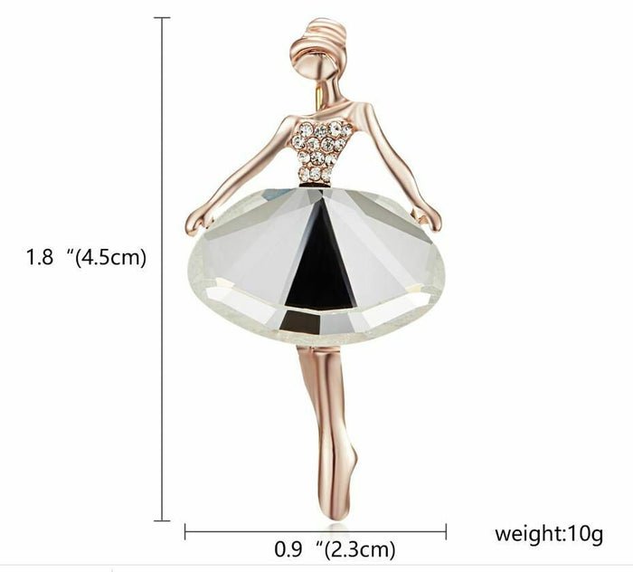 Vintage look rose gold plated dance girl lady brooch suit coat broach pin ao9