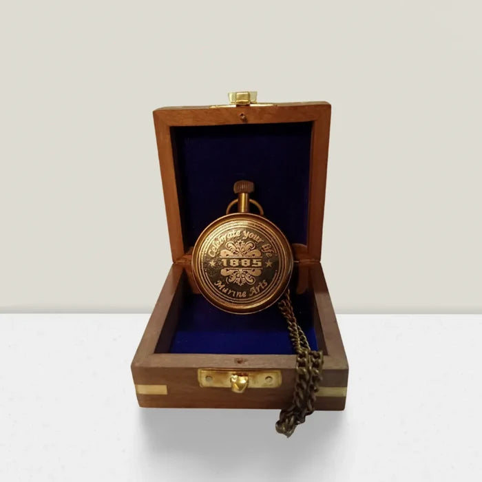 Antique Brass Quartz Pocket Watch – Personalized Gift