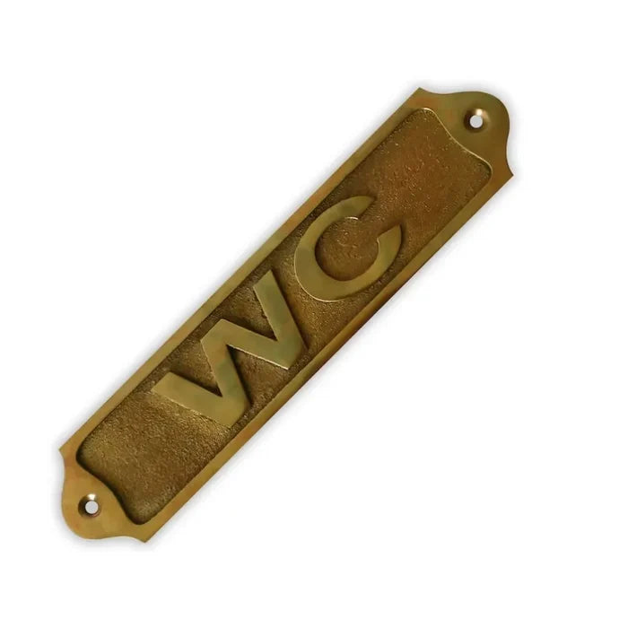 WC brass door sign : Antique finish