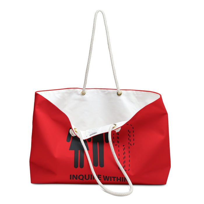 Weekender Bag Male Position Open Threesome - Red