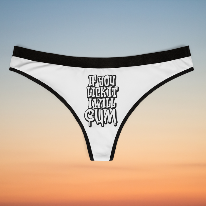 Whimsical Women's Thongs - Fun Pineapple & Playful "If You Lick It I Will Cum"