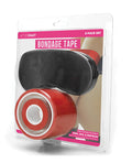 Packaged set of bondage tape with a blindfold on a white background