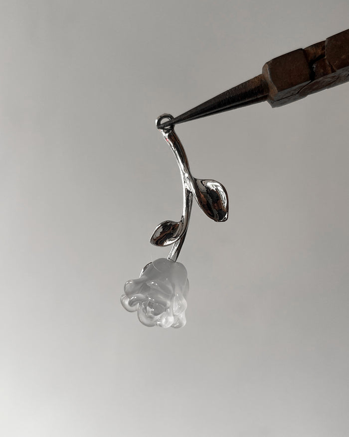 White Upside down flower charm