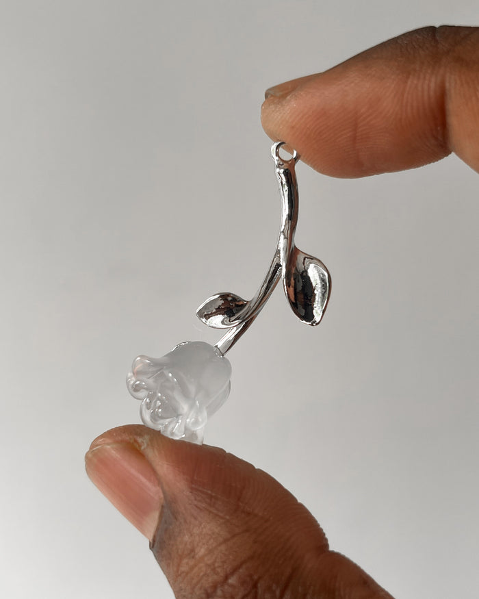 White Upside down flower charm