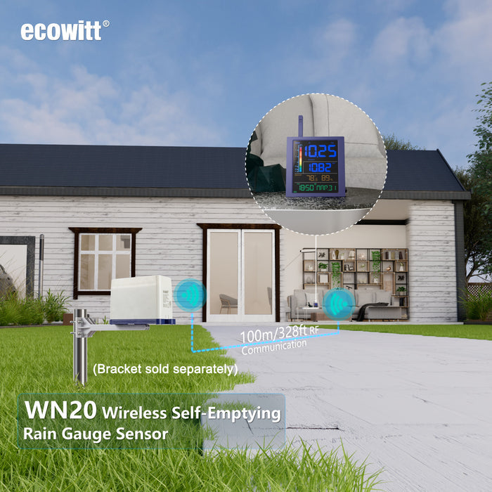 WN20 Rain Gauge Mini - Upgraded Splash-proof Funnel with Stainless Steel Mesh & Drainage Design
