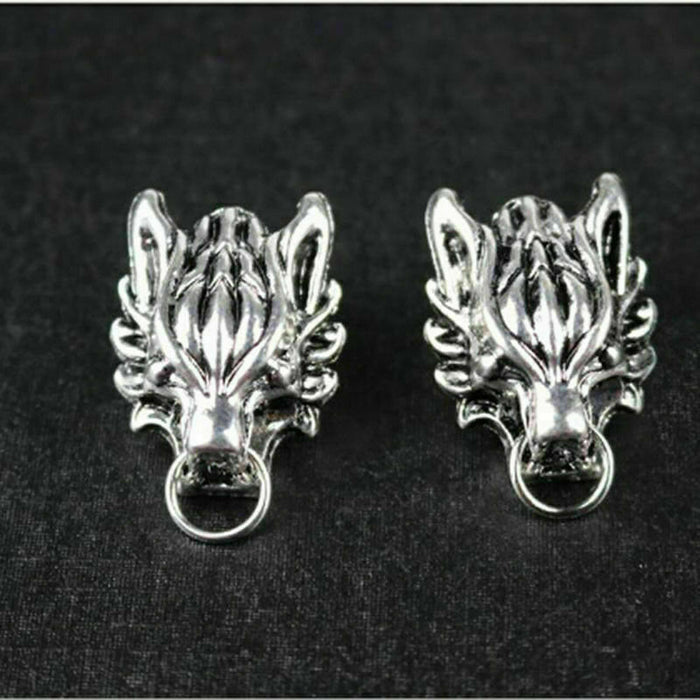 Wolf Collar Chain Brooch Silver Plated Lapel Cross Pin Vintage Style Z30 Unisex Design
